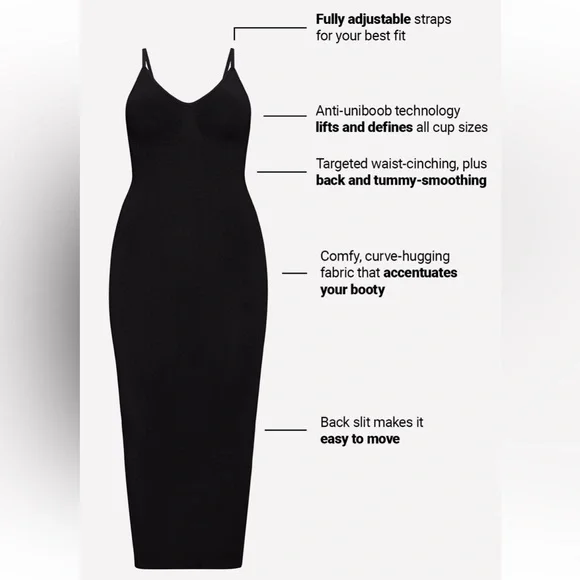 Fabletics+Yitty Smooth As Hell Shaping Maxi Dress/Slip | New | Grape Soda | XS - Picture 8 of 12